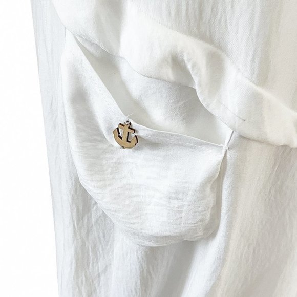 New Designer White Summer Sleveless  Dress 100% Cotton Lightweight  XL SALE - Picture 5 of 7